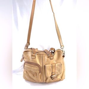 SportsCraft Vintage Mustard Leather Large Shoulder Crossbody Bag Australia